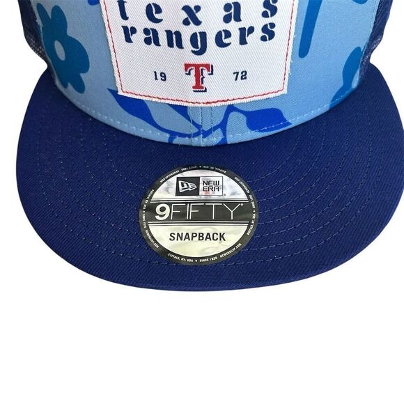 New Era Texas Rangers 9FIFTY Snapback Hat Blue Trucker Mesh Cap - Picture 5 of 5